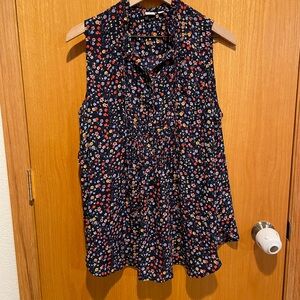 GAP Navy Floral Sleeveless Maternity Blouse